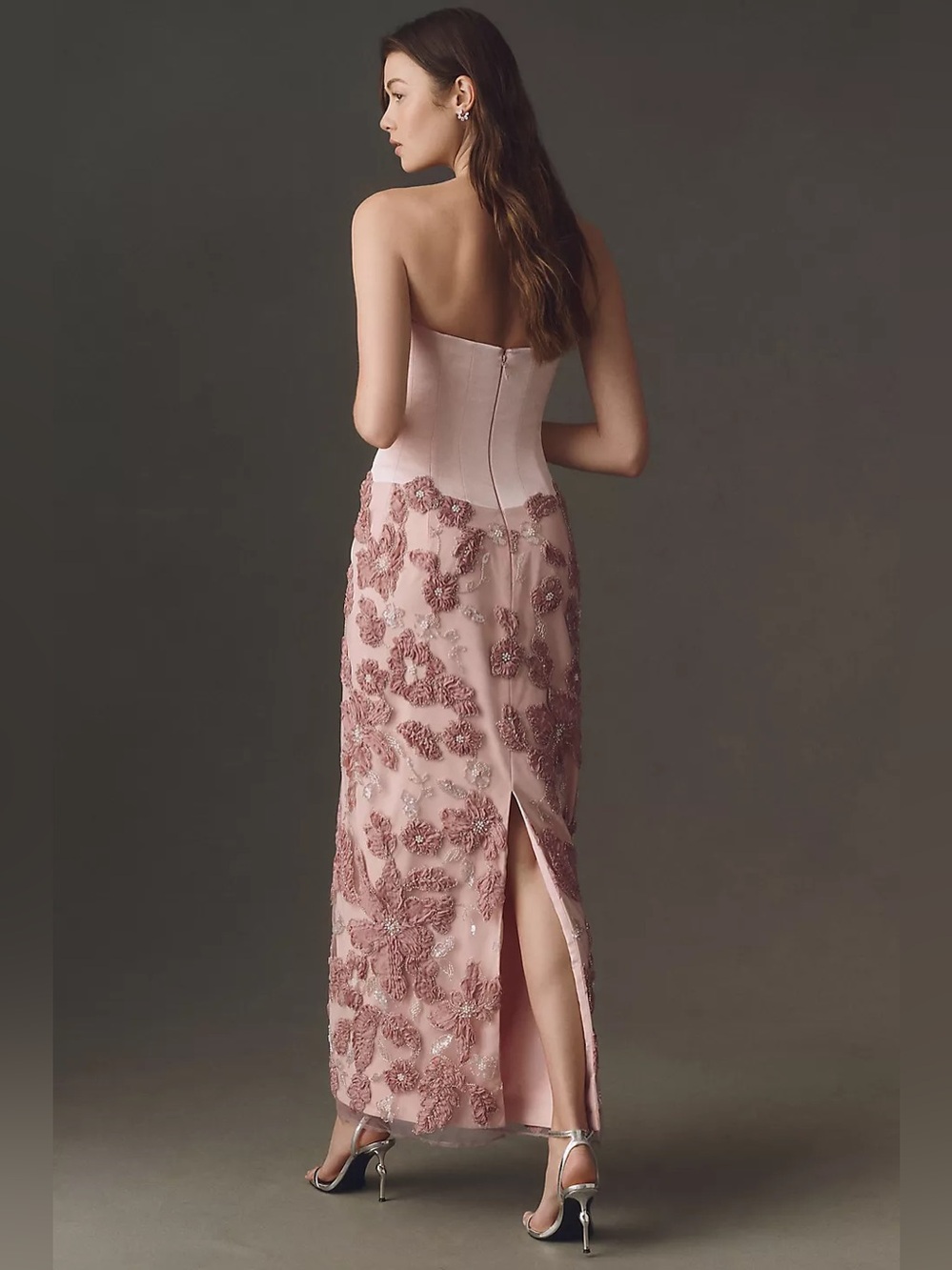 Helsi Grace Sweetheart Strapless Corset Floral Gown Blush Size XS Preloved - Picture 3 of 10